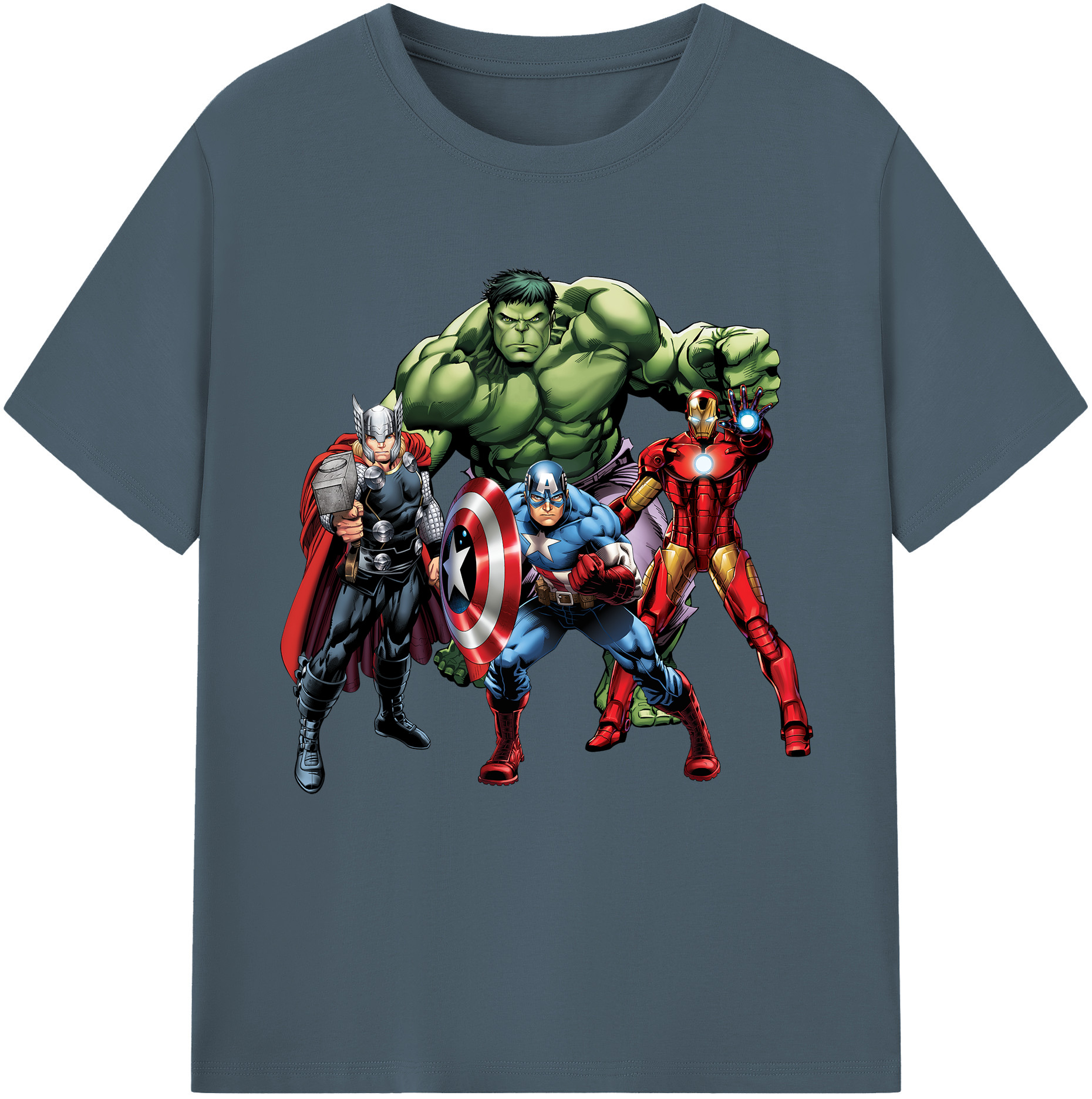 （画像用） アベンジャーズ The Avengers 綿100％半袖Tシャツ（フロントプリント）